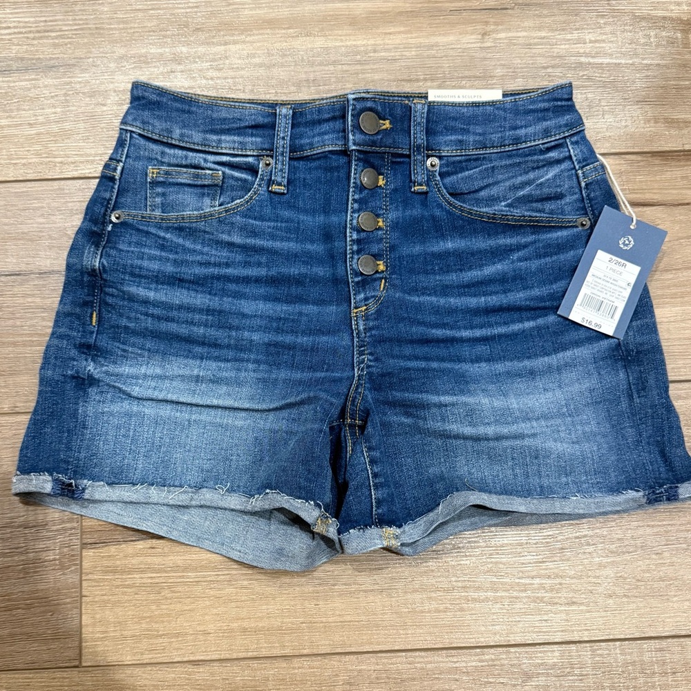NEW Women’s Target Universal Thread Dark Blue High Rise Midi Jean Shorts